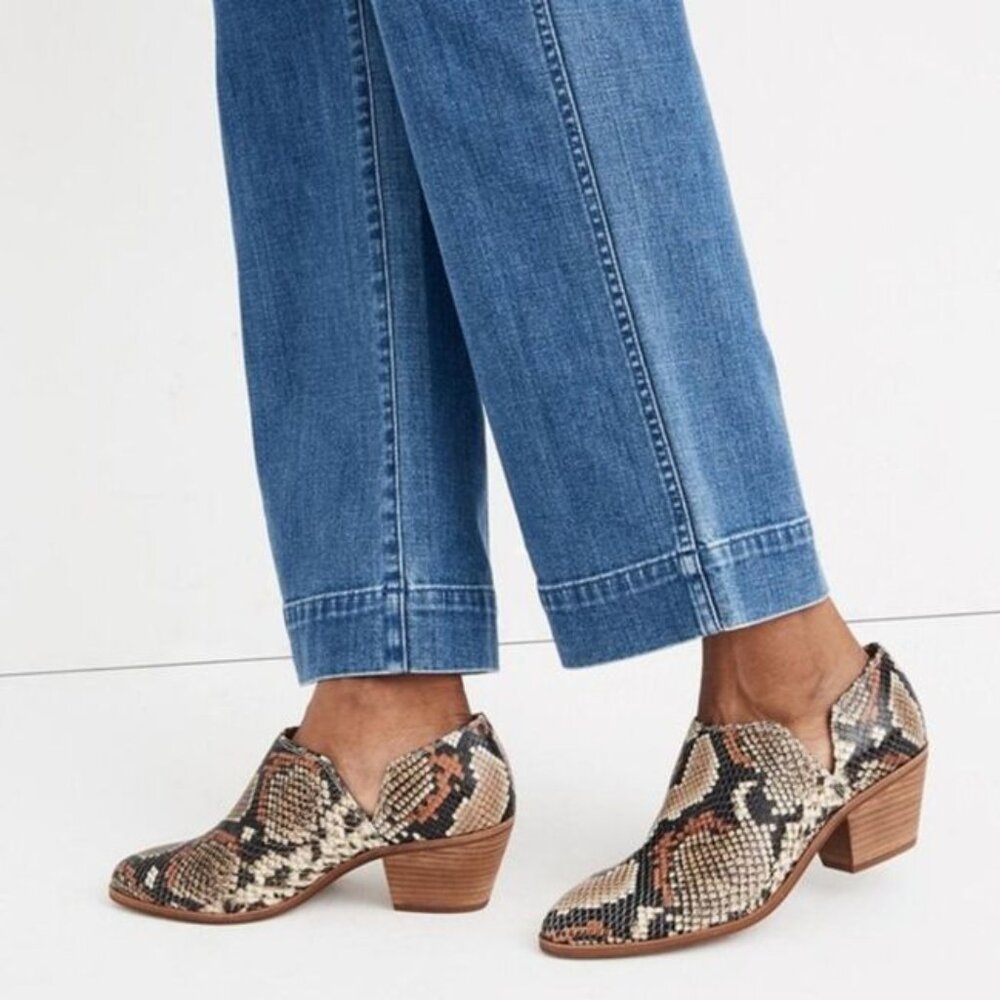 Madewell Snake Embossed Gloria Shoe Boot Bootie Size 9